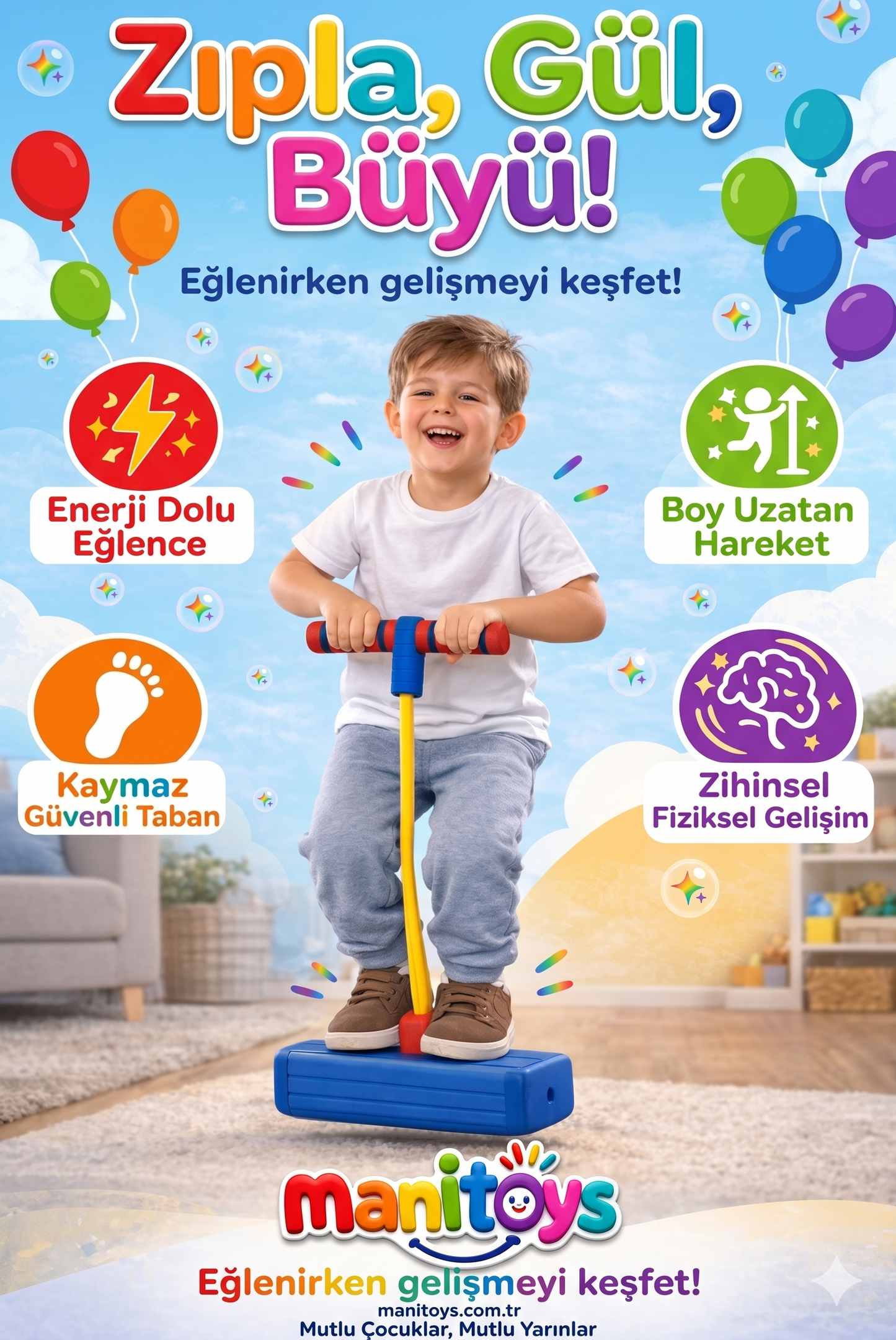 Manitoys Pogo Zıpzıp – Çocuk Denge ve Zıplama Oyuncağı