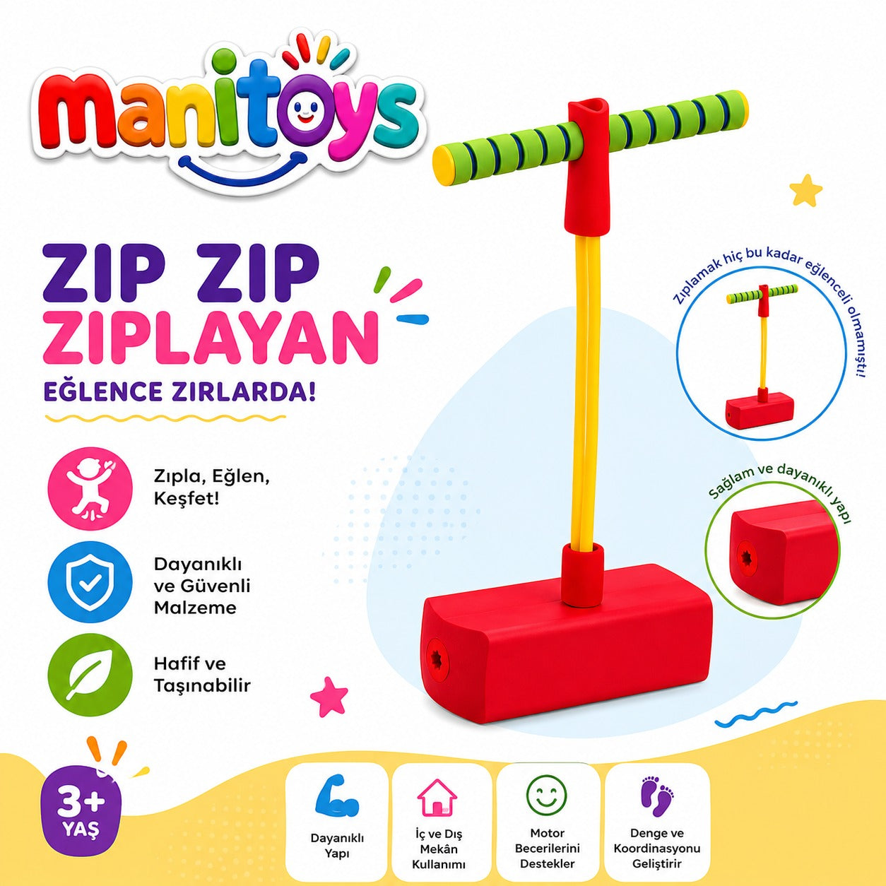 Manitoys Pogo Zıpzıp – Çocuk Denge ve Zıplama Oyuncağı